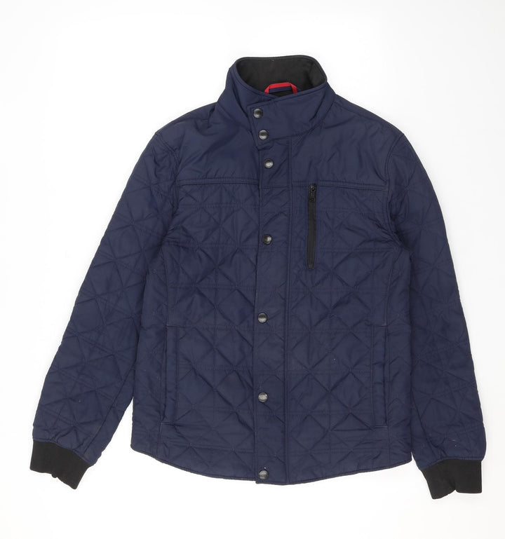 Marks and Spencer Womens Blue Quilted Jacket Size S Zip