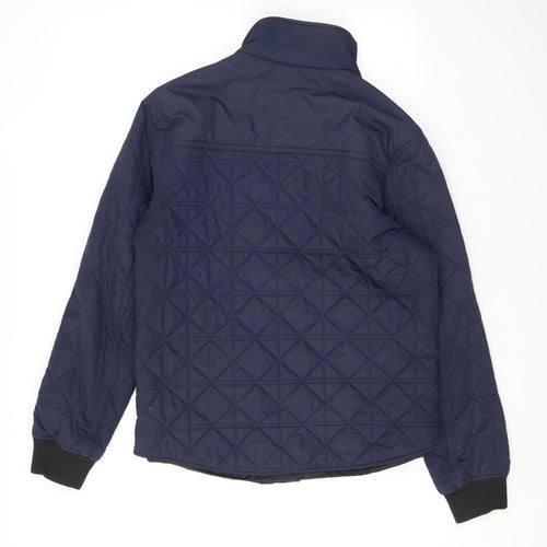 Marks and Spencer Womens Blue Quilted Jacket Size S Zip