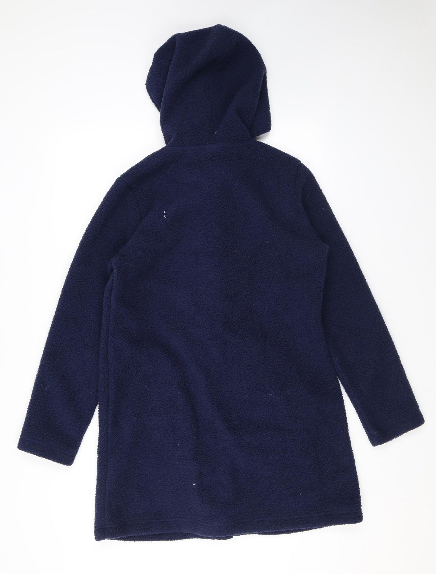 D&Co. Womens Blue Overcoat Coat Size XS Zip - Hooded