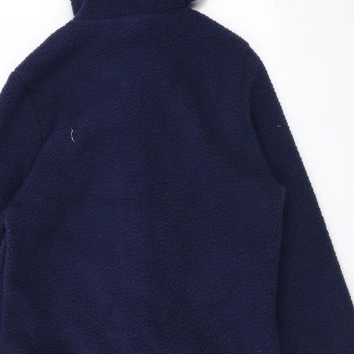 D&Co. Womens Blue Overcoat Coat Size XS Zip - Hooded