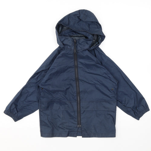 John Lewis Boys Blue Windbreaker Jacket Size 5-6 Years Zip