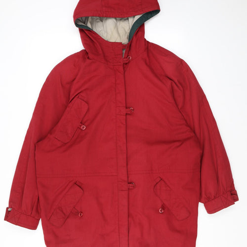 Telemac Womens Red Rain Coat Coat Size 14 Zip