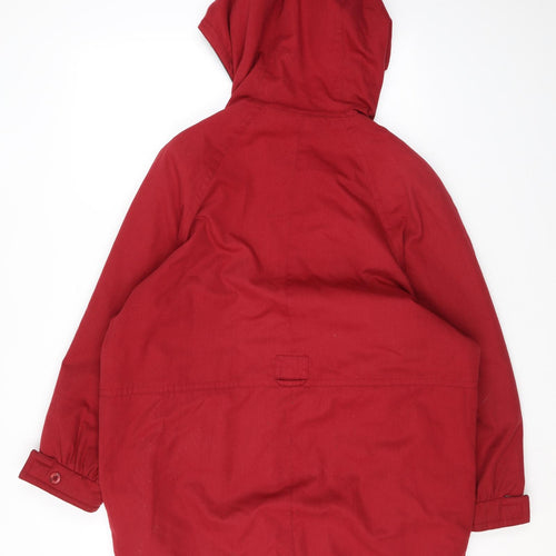 Telemac Womens Red Rain Coat Coat Size 14 Zip