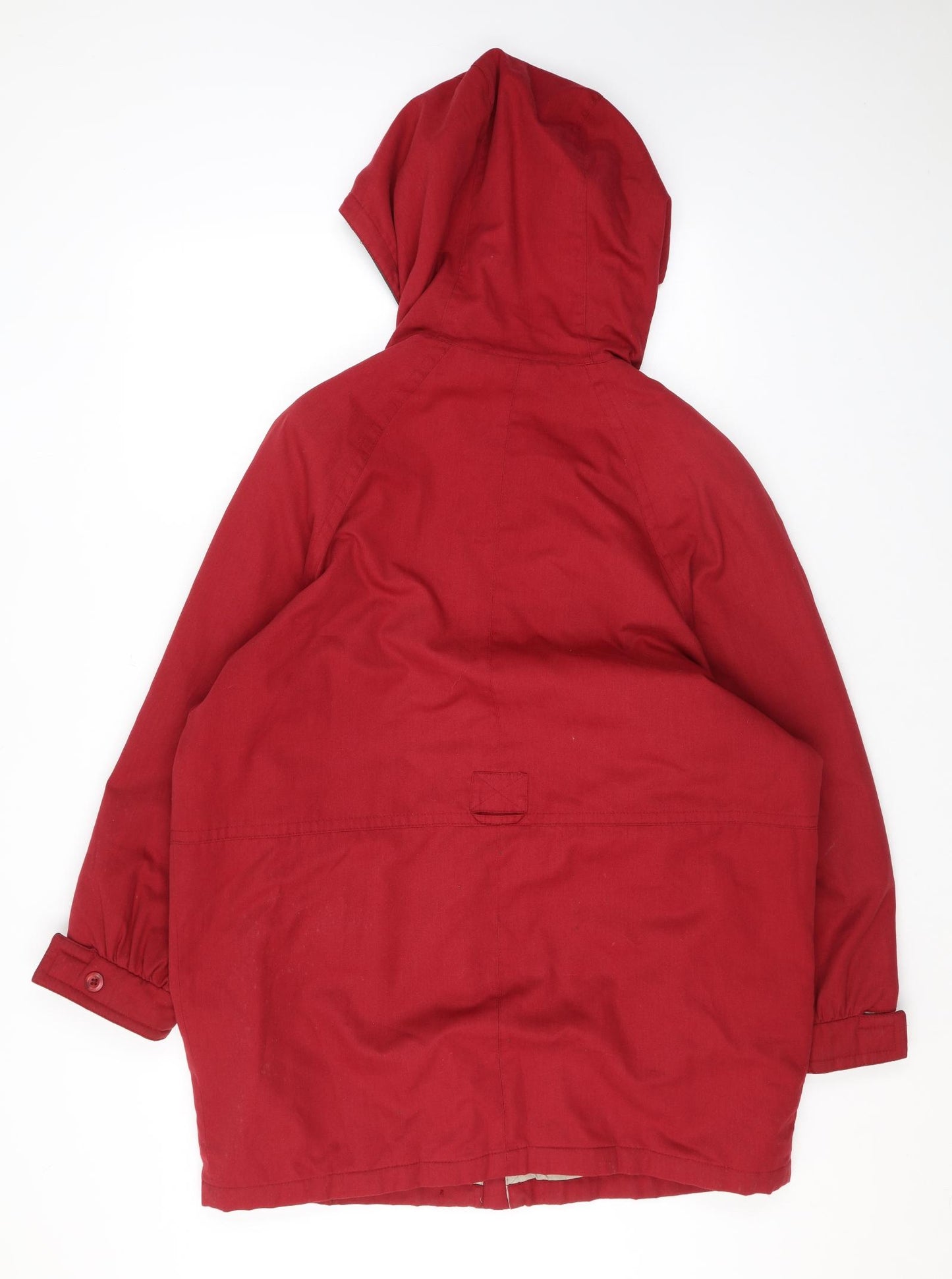 Telemac Womens Red Rain Coat Coat Size 14 Zip