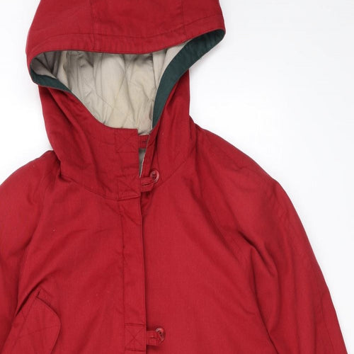 Telemac Womens Red Rain Coat Coat Size 14 Zip