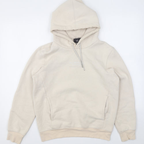 H&M Womens Ivory Cotton Pullover Hoodie Size XS Pullover - Pockets