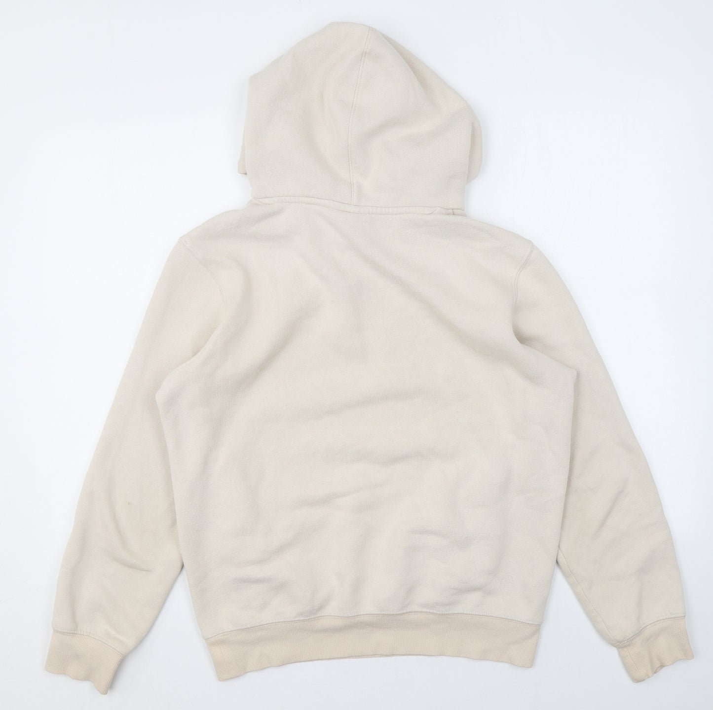 H&M Womens Ivory Cotton Pullover Hoodie Size XS Pullover - Pockets