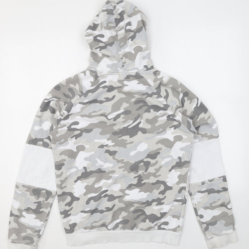 New Look Girls Green Camouflage Cotton Pullover Hoodie Size 12-13 Years Pullover