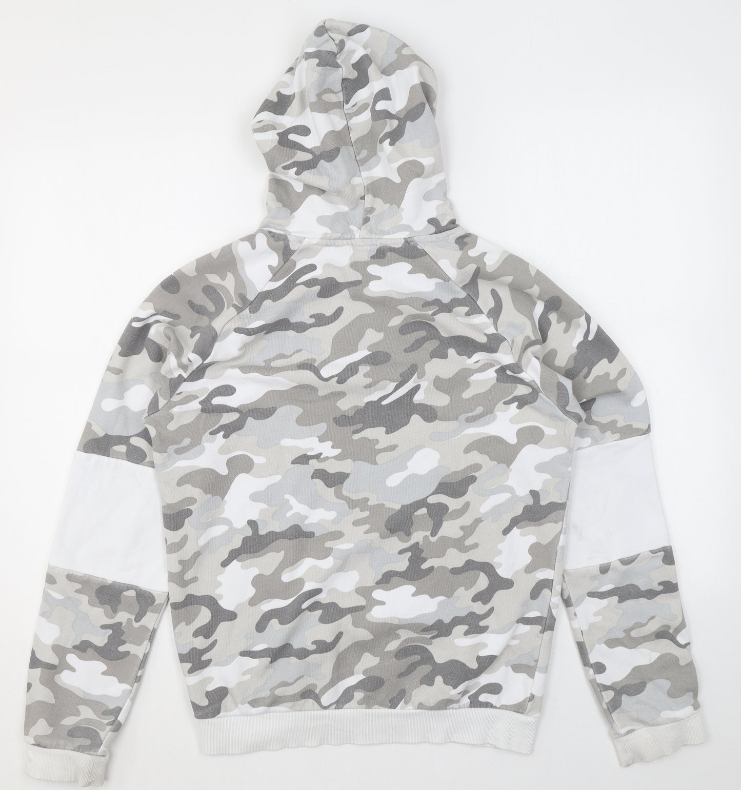 New Look Girls Green Camouflage Cotton Pullover Hoodie Size 12-13 Years Pullover