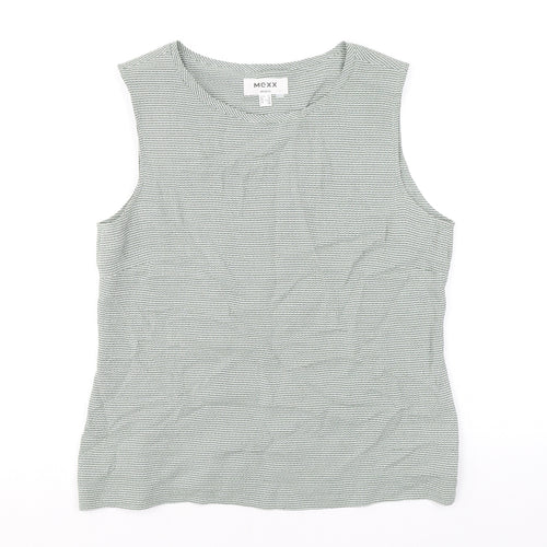 Mexx Womens Green Geometric Polyester Basic Tank Size 16 Round Neck