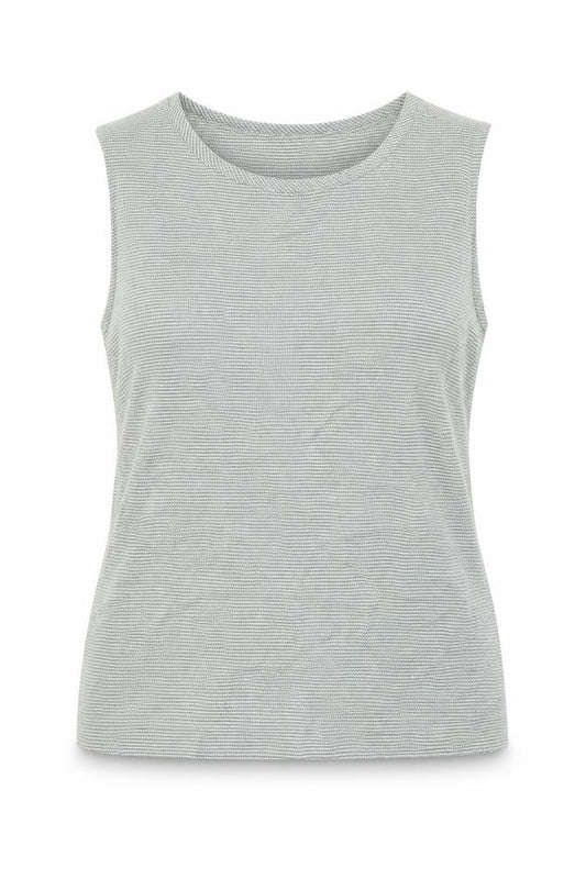 Front view of Mexx women’s green geometric polyester basic tank, size UK 16, round neck