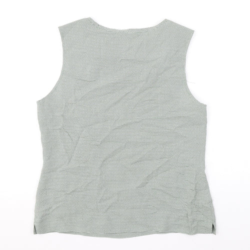 Mexx Womens Green Geometric Polyester Basic Tank Size 16 Round Neck