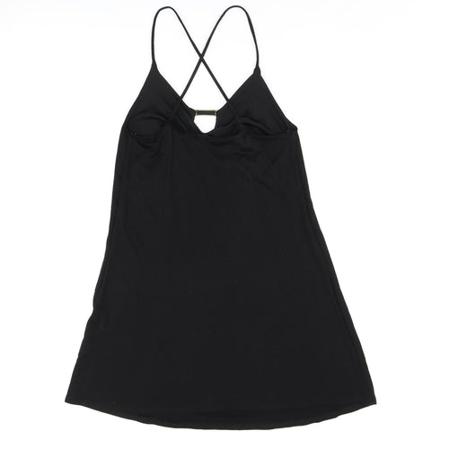 River Island Womens Black Rayon Mini Size 8 V-Neck Pullover