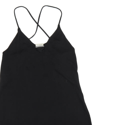 River Island Womens Black Rayon Mini Size 8 V-Neck Pullover