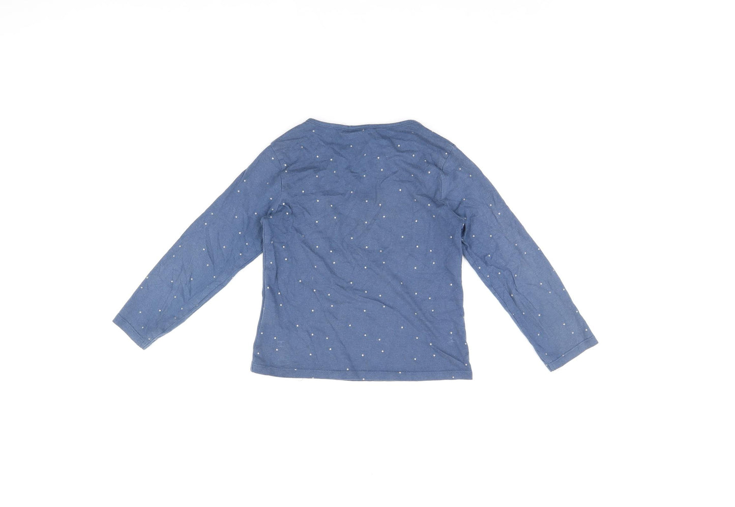 Disney Girls Blue Cotton Basic T-Shirt Size 6 Years Round Neck Pullover - Frozen Elsa