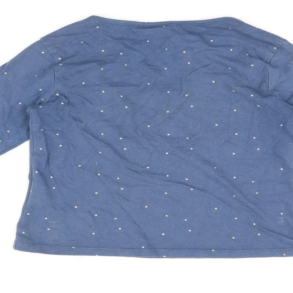 Disney Girls Blue Cotton Basic T-Shirt Size 6 Years Round Neck Pullover - Frozen Elsa