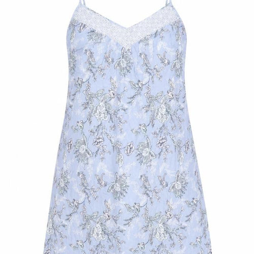 Marks and Spencer Womens Blue Floral Viscose Cami Dress Size 8 - Broderie Anglaise