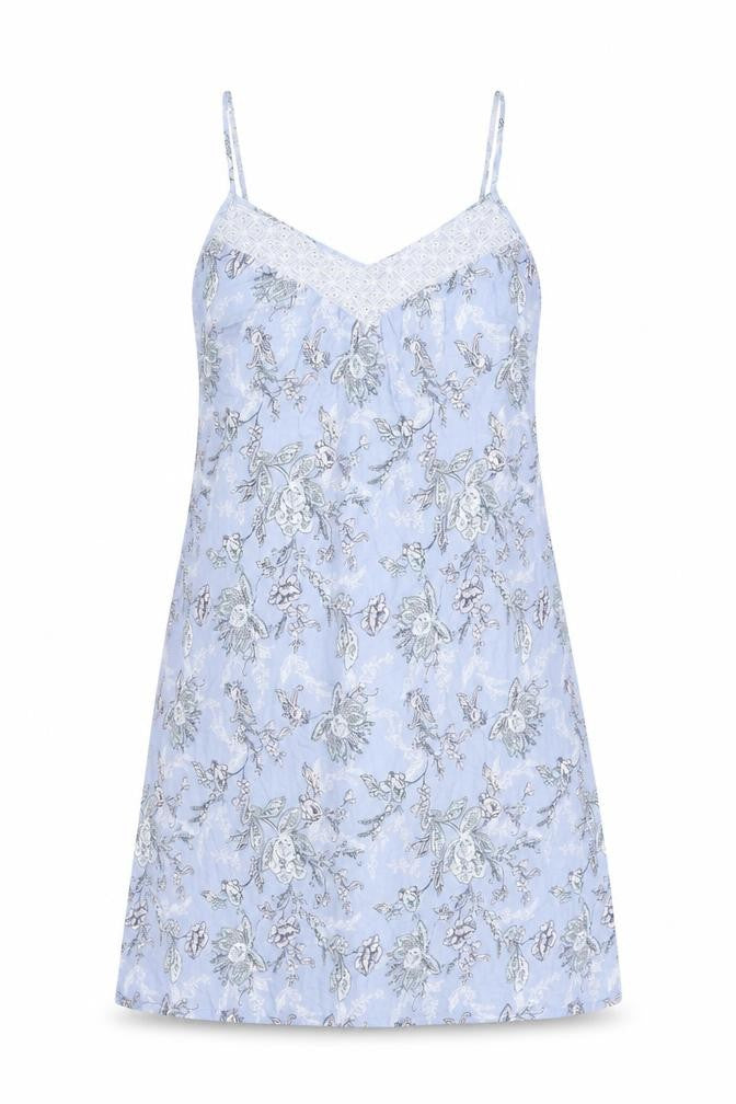 Marks and Spencer Womens Blue Floral Viscose Cami Dress Size 8 - Broderie Anglaise