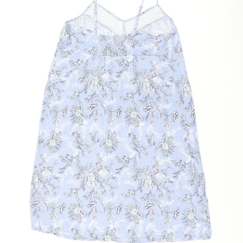 Marks and Spencer Womens Blue Floral Viscose Cami Dress Size 8 - Broderie Anglaise