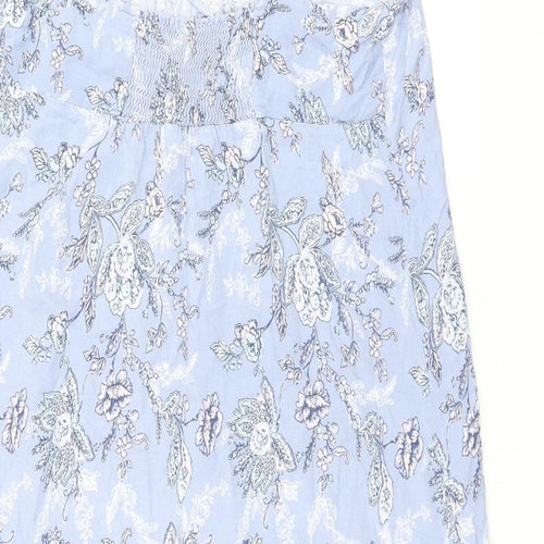 Marks and Spencer Womens Blue Floral Viscose Cami Dress Size 8 - Broderie Anglaise
