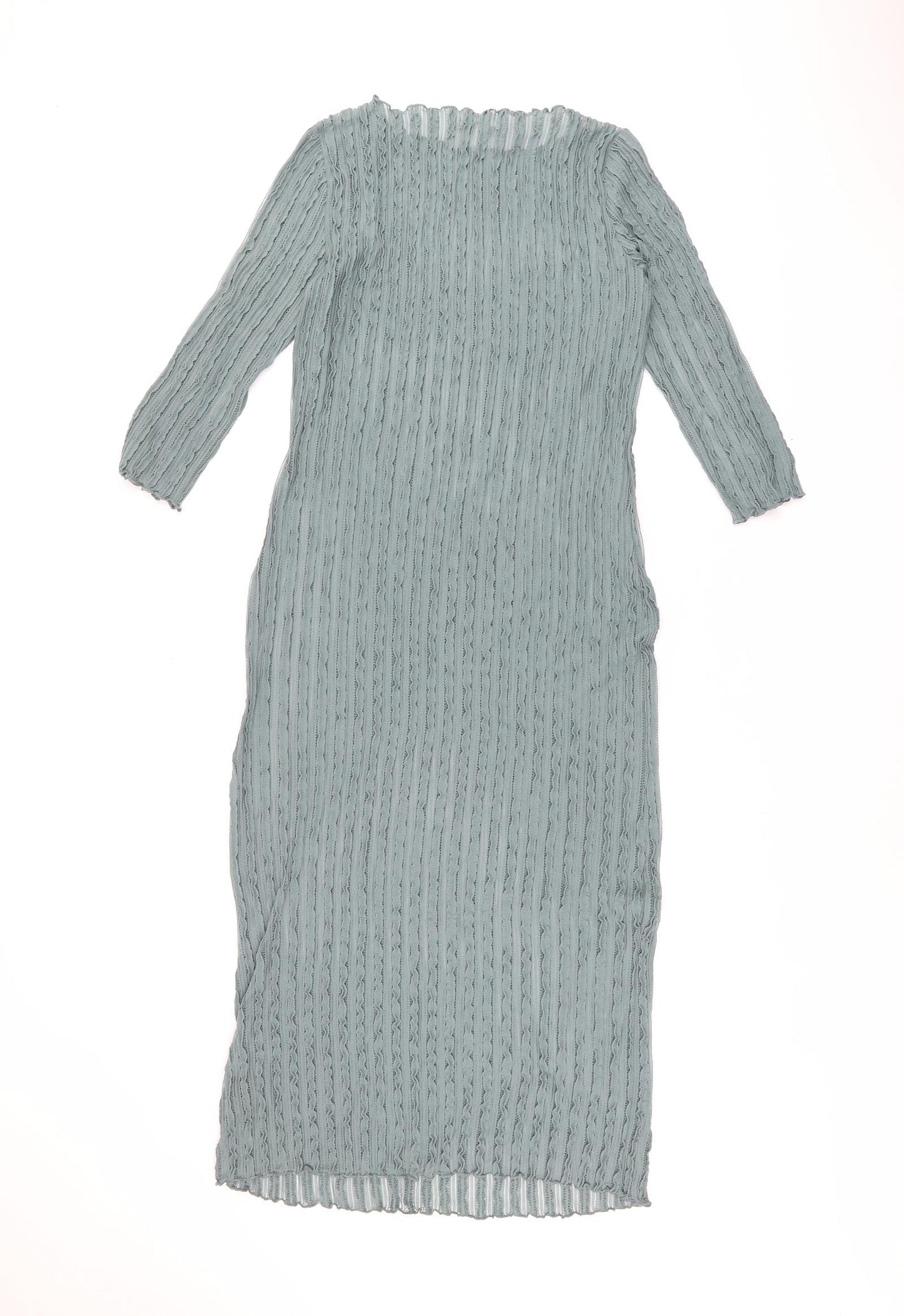 Marks and Spencer Womens Green Polyester Bodycon Size 10 Boat Neck Pullover