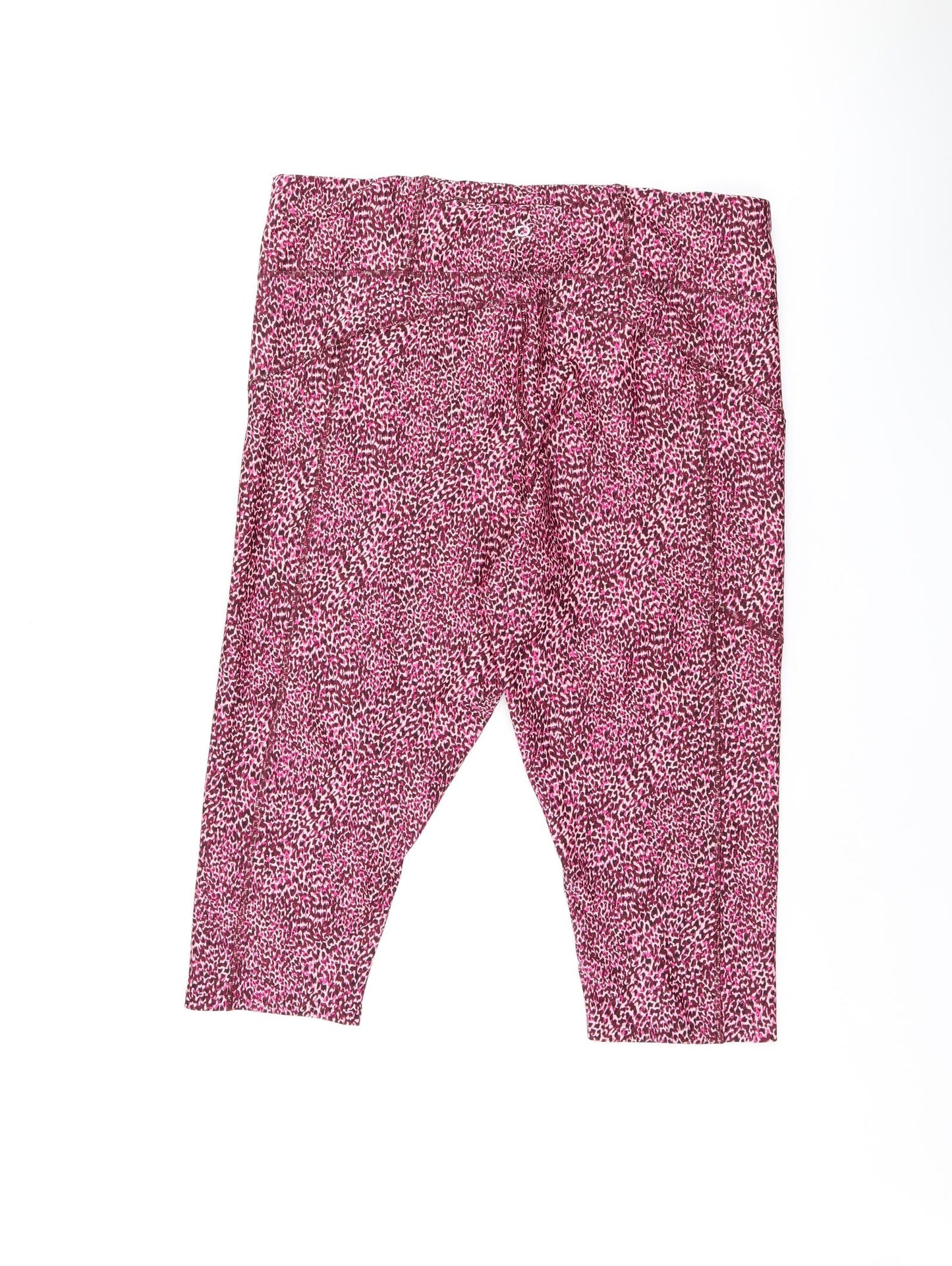 GOODMOVE Womens Pink Geometric Polyester Capri Leggings Size 20 L18 in Regular Drawstring