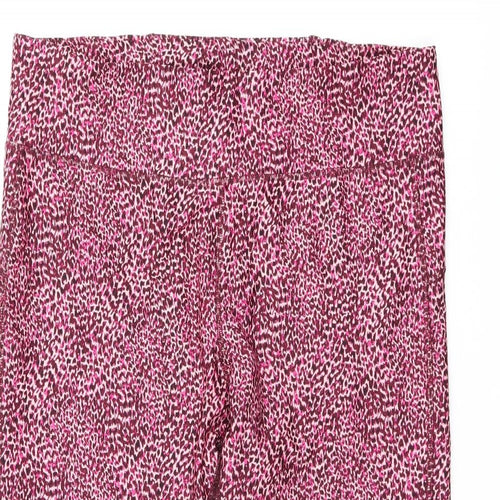 GOODMOVE Womens Pink Geometric Polyester Capri Leggings Size 20 L18 in Regular Drawstring