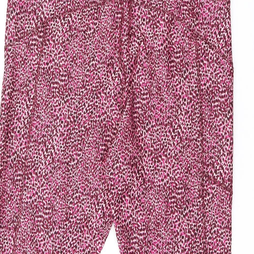 GOODMOVE Womens Pink Geometric Polyester Capri Leggings Size 20 L18 in Regular Drawstring