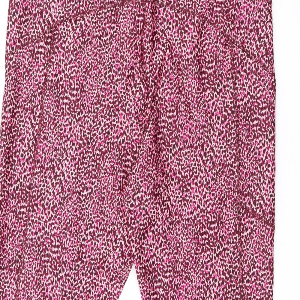 GOODMOVE Womens Pink Geometric Polyester Capri Leggings Size 20 L18 in Regular Drawstring