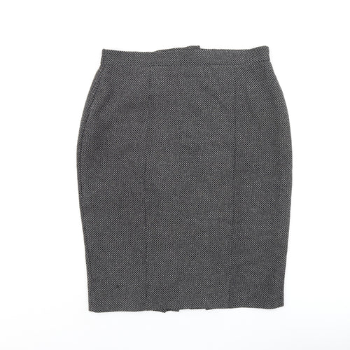BHS Womens Grey Polyester Straight & Pencil Skirt Size 16 Zip