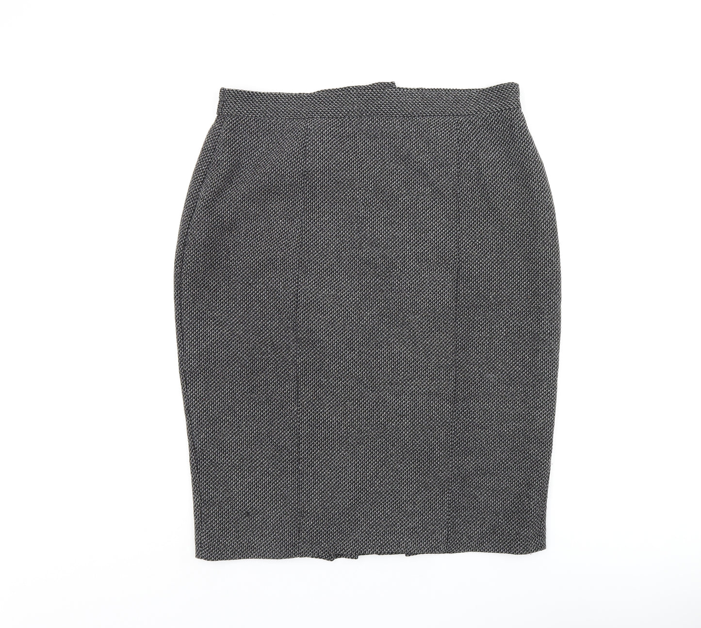 BHS Womens Grey Polyester Straight & Pencil Skirt Size 16 Zip