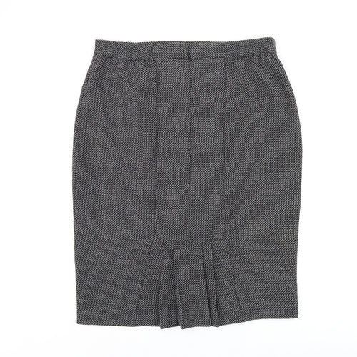 BHS Womens Grey Polyester Straight & Pencil Skirt Size 16 Zip