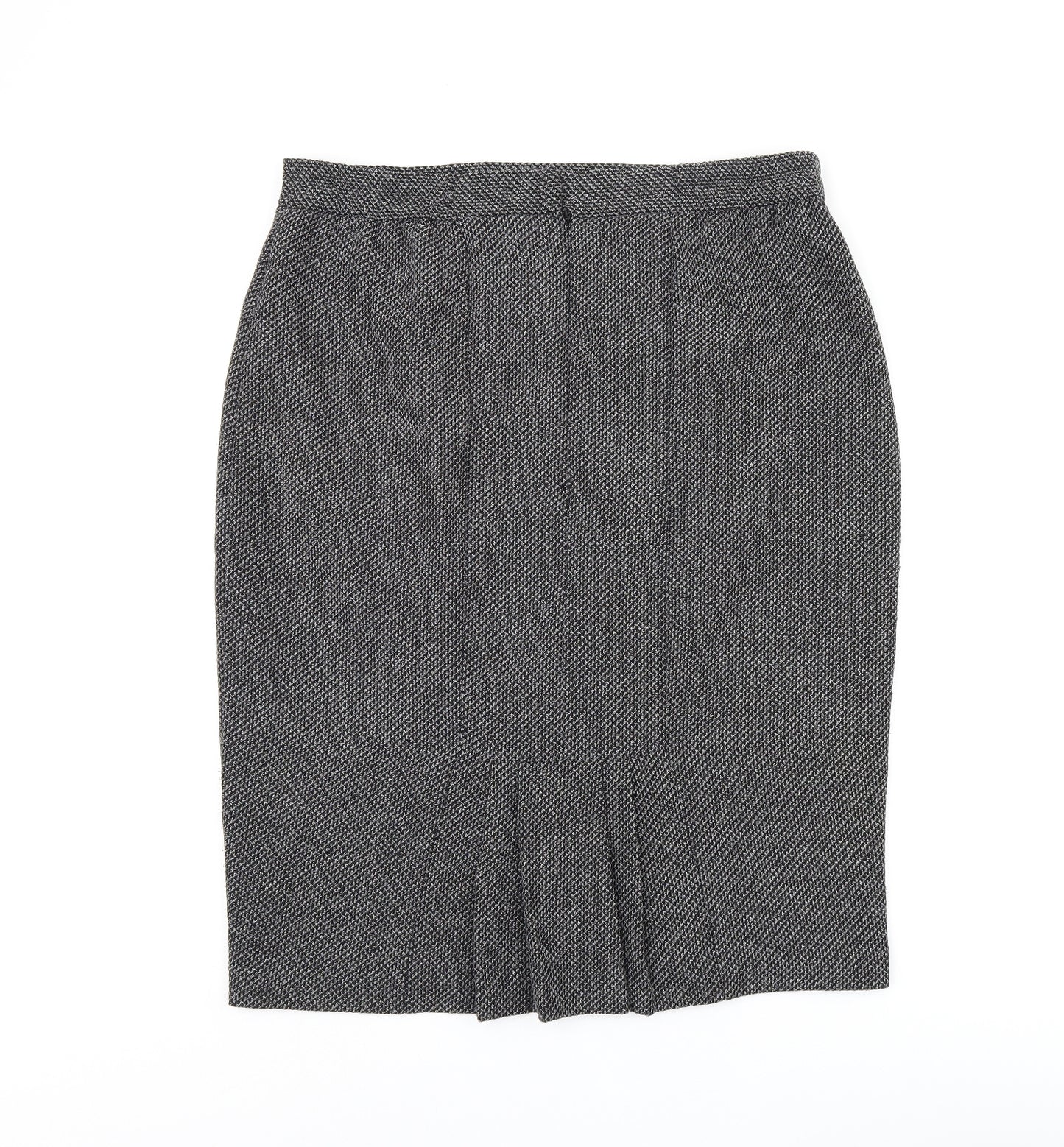 BHS Womens Grey Polyester Straight & Pencil Skirt Size 16 Zip