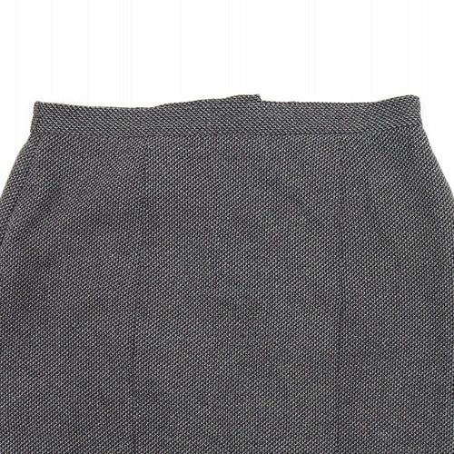 BHS Womens Grey Polyester Straight & Pencil Skirt Size 16 Zip