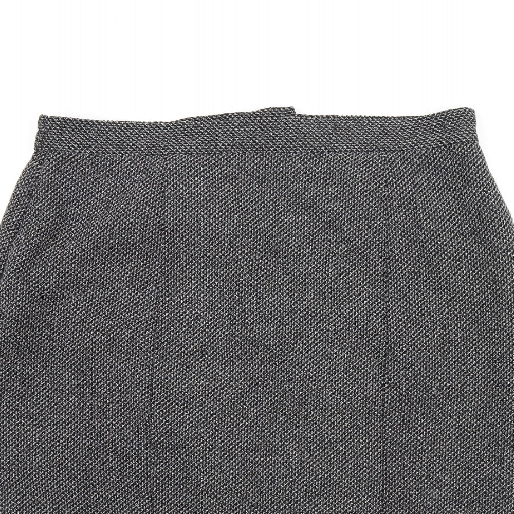 BHS Womens Grey Polyester Straight & Pencil Skirt Size 16 Zip