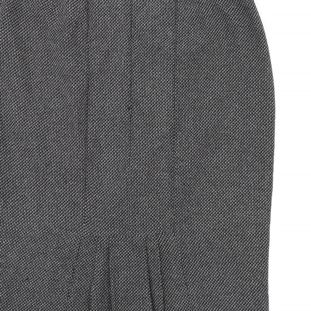 BHS Womens Grey Polyester Straight & Pencil Skirt Size 16 Zip
