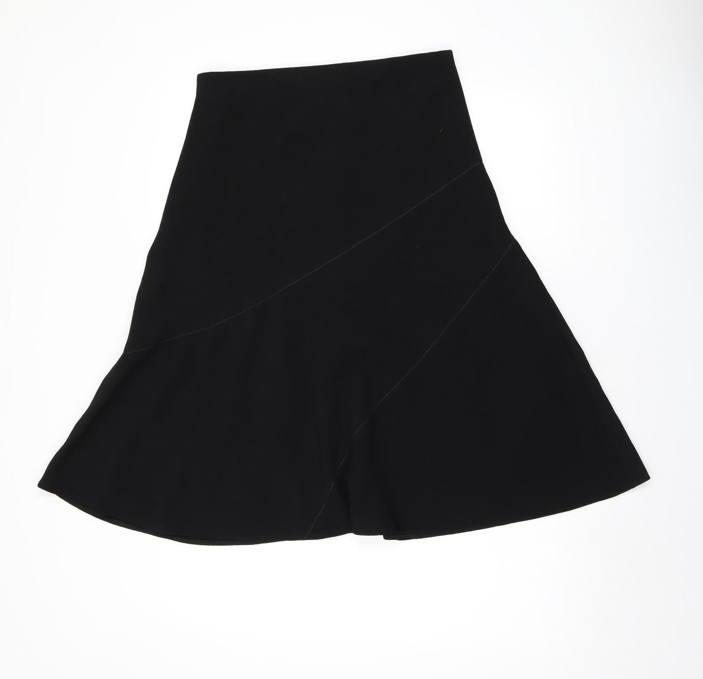 Marks and Spencer Womens Black Polyester Flare Skirt Size 10