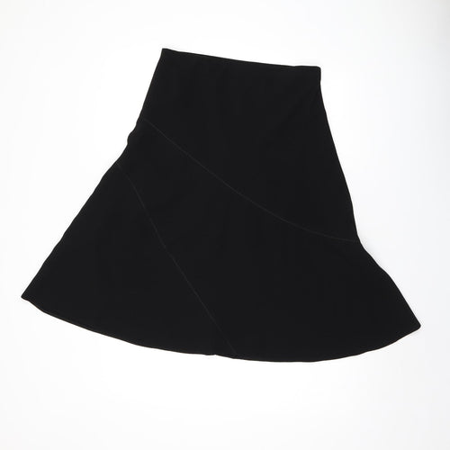 Marks and Spencer Womens Black Polyester Flare Skirt Size 10