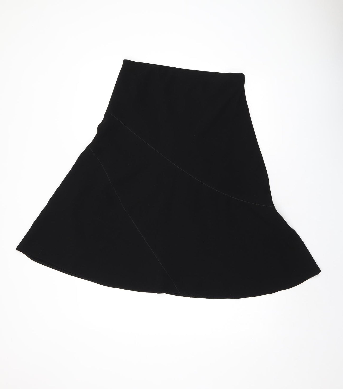 Marks and Spencer Womens Black Polyester Flare Skirt Size 10