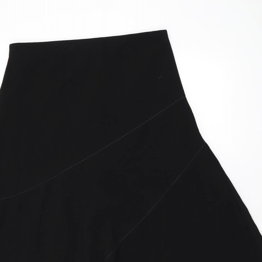 Marks and Spencer Womens Black Polyester Flare Skirt Size 10