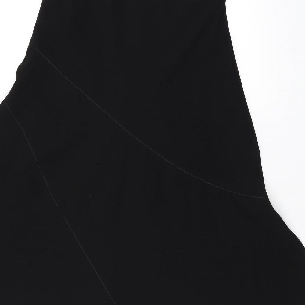 Marks and Spencer Womens Black Polyester Flare Skirt Size 10