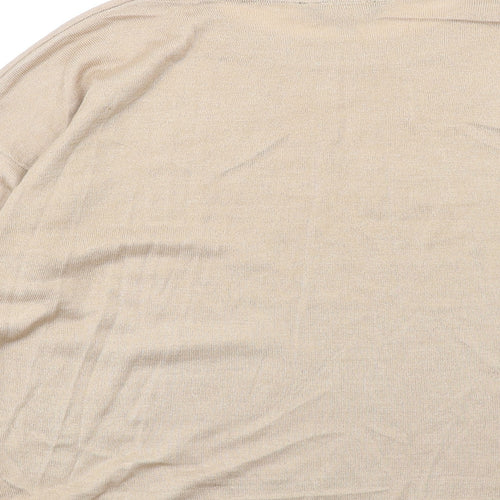 Dorothy Perkins Womens Beige Round Neck Viscose Pullover Jumper Size 10