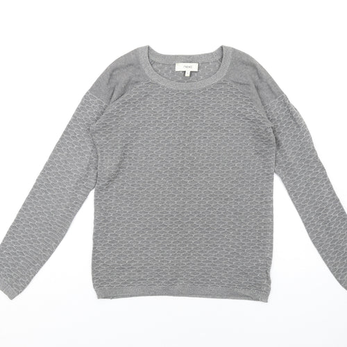 NEXT Womens Grey Crew Neck Cotton Pullover Jumper Size 8