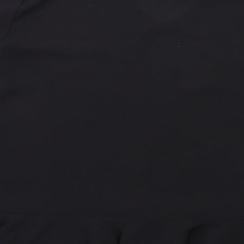 Little Mistress Womens Black Polyester Basic Blouse Size 10 V-Neck
