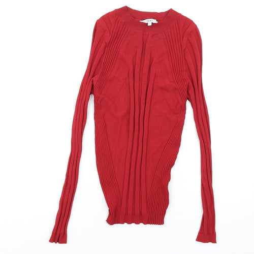 NEXT Womens Red Crew Neck Viscose Pullover Jumper Size M