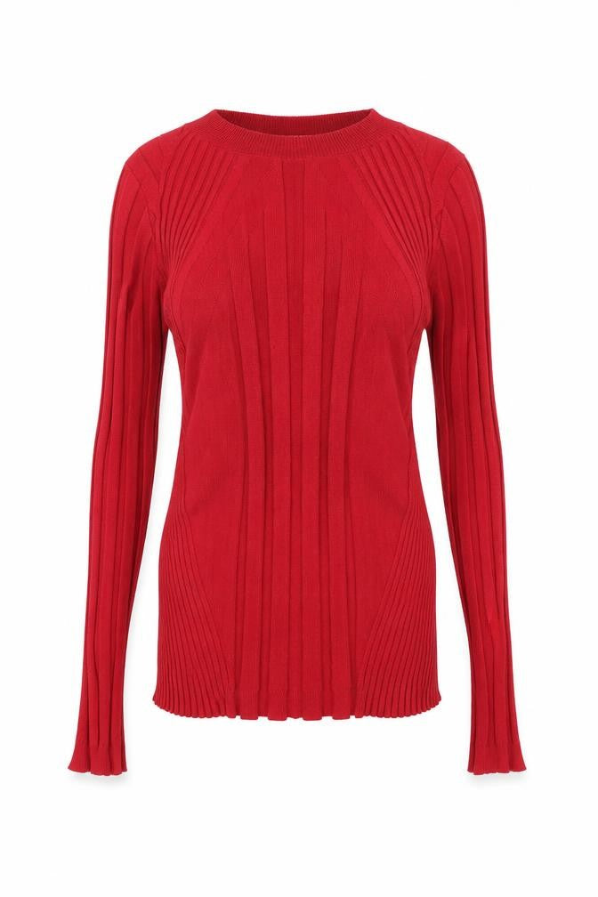 Front view of Next women’s red crew neck viscose jumper, size M