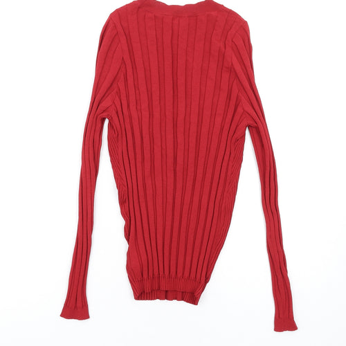 NEXT Womens Red Crew Neck Viscose Pullover Jumper Size M
