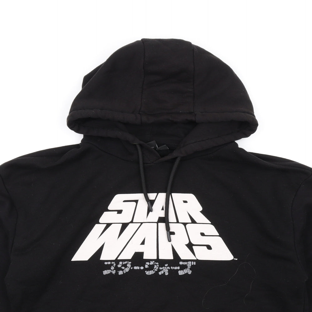 Star Wars Womens Black Cotton Pullover Hoodie Size S Pullover