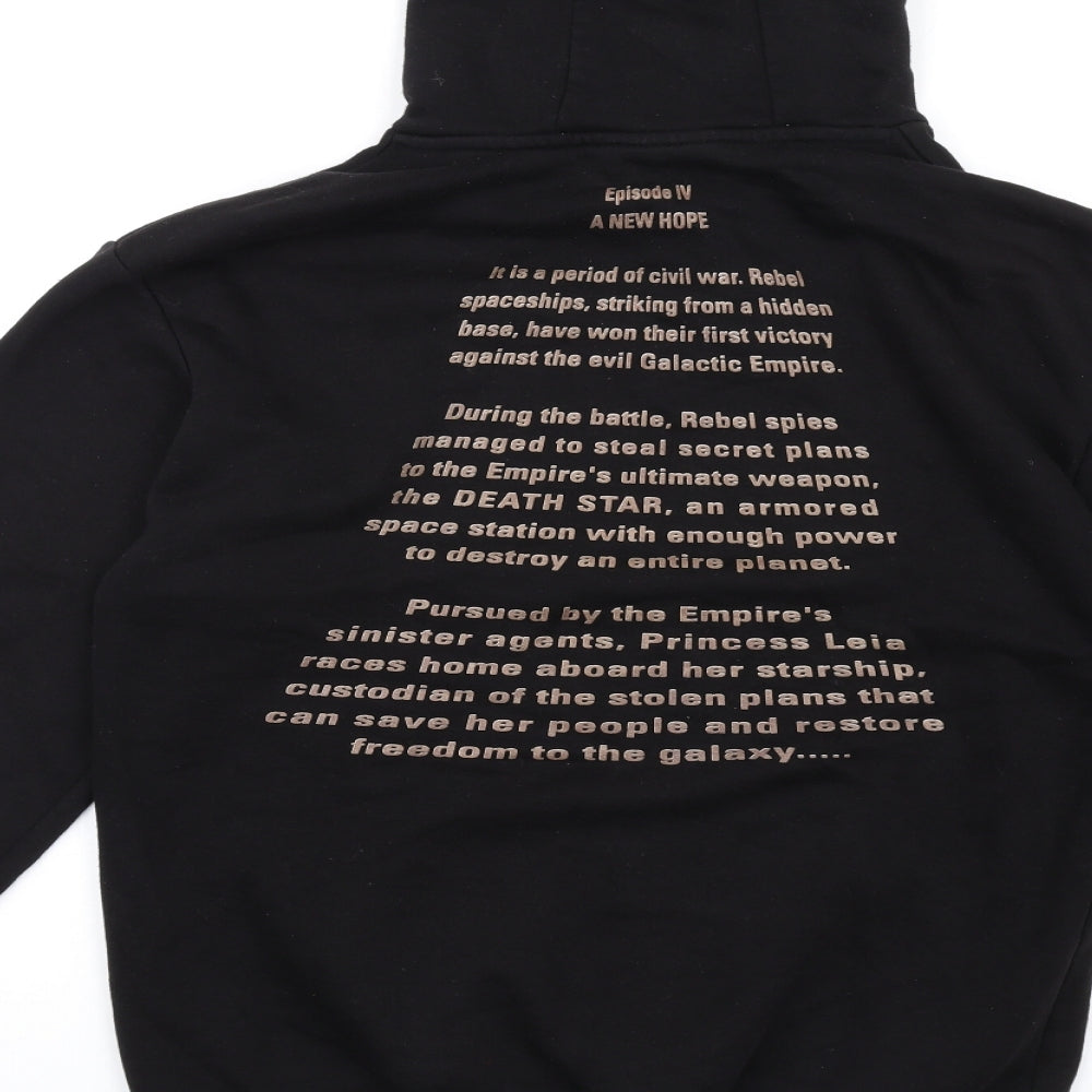 Star Wars Womens Black Cotton Pullover Hoodie Size S Pullover