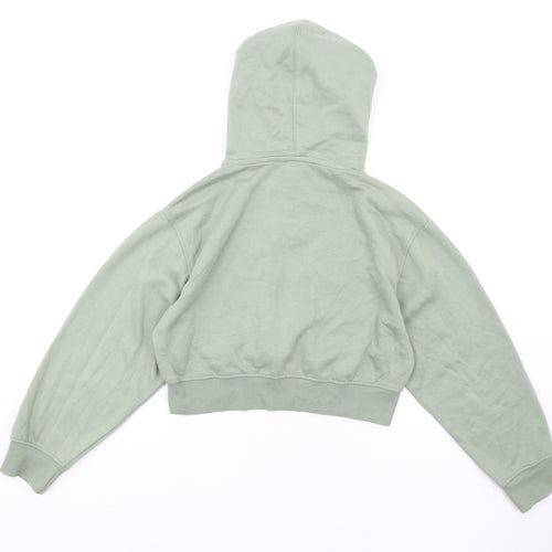 Zara Womens Green Cotton Pullover Hoodie Size M Pullover